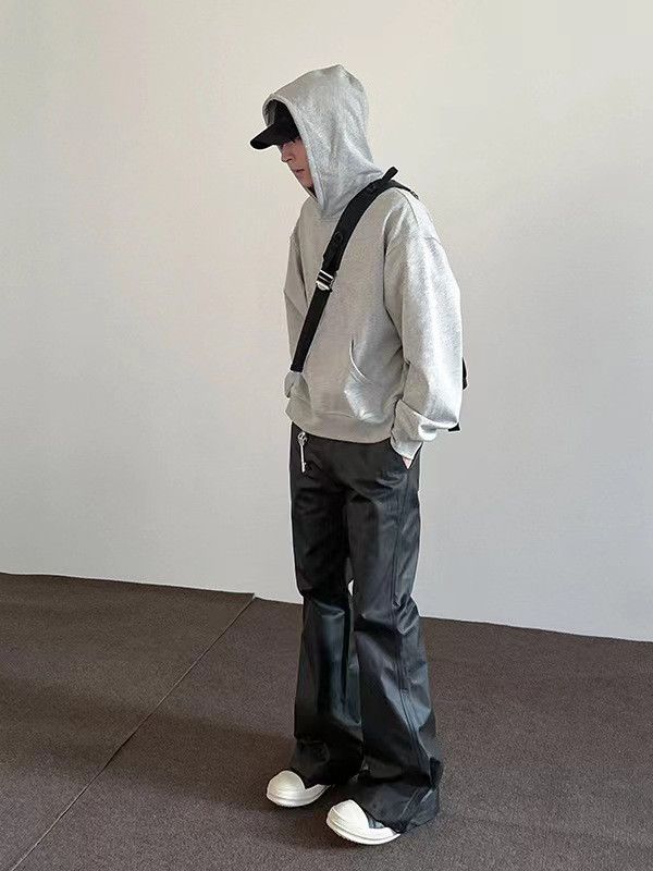Japanese Brand High Street Black Brushed Wax Micro Flare Casual Pants Size US 32 / EU 48 - 5 Thumbnail