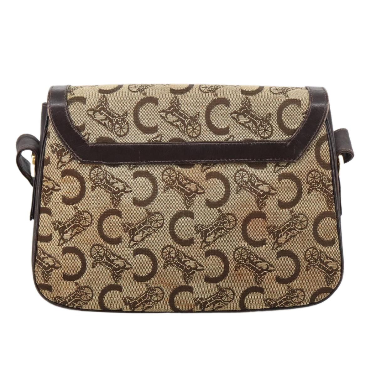Celine CELINE C Sulky Shoulder Bag Canvas Leather Beige Brown Gold Size ONE SIZE - 2 Thumbnail