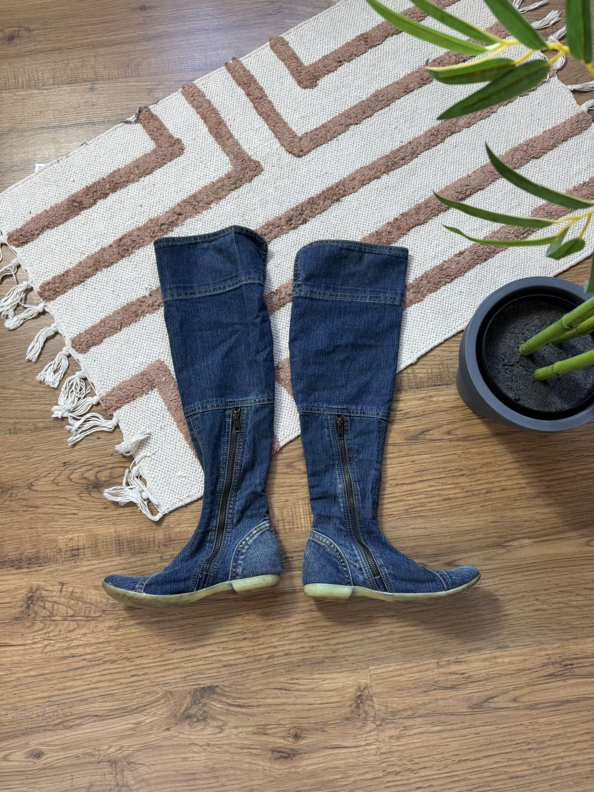 Vintage HIGH DENIM WMNS 2000s BOOTS SNEAKERS SHOES Size US 7 / IT 37 - 9 Thumbnail