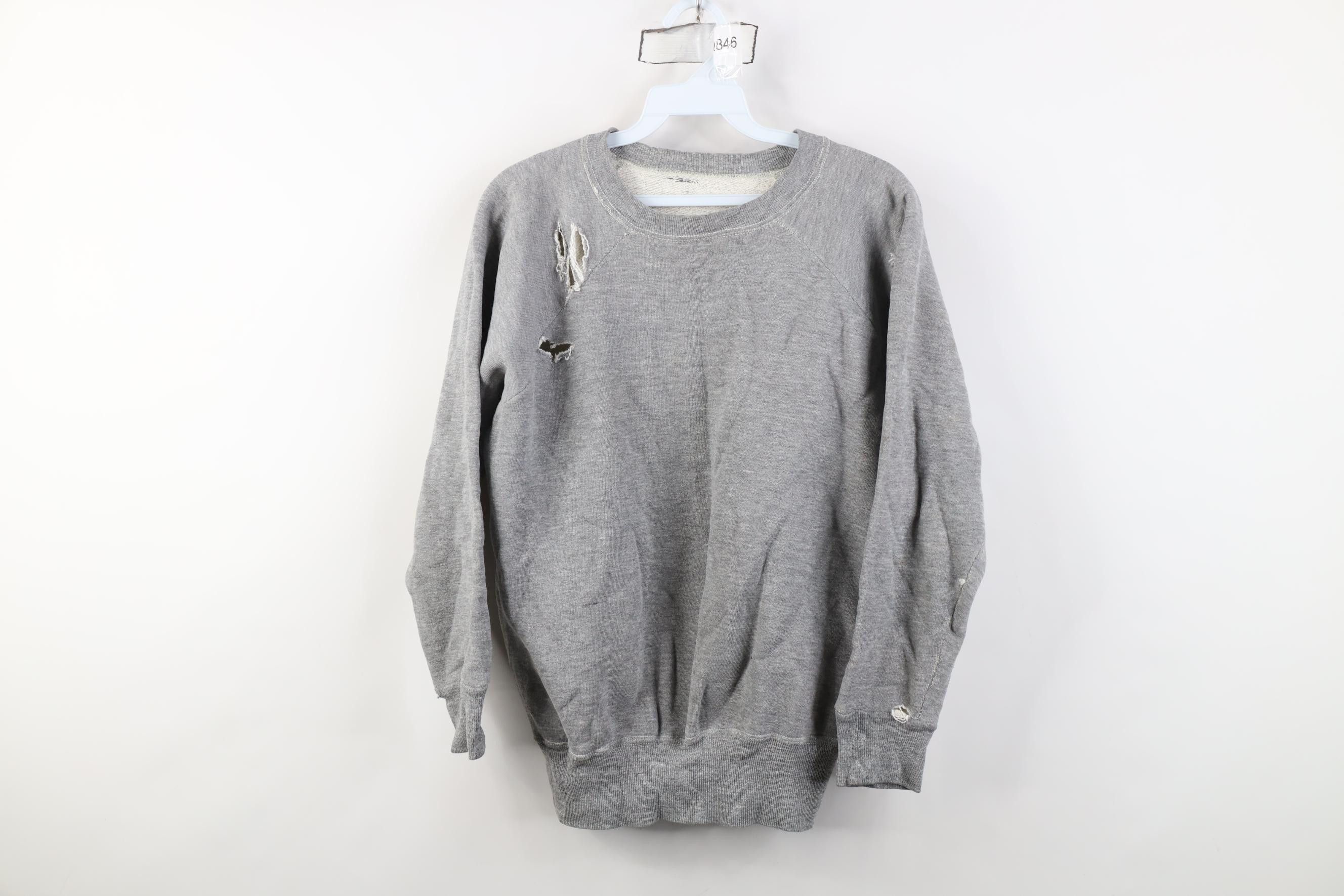 Vintage Vintage 70s Streetwear Triblend Sweatshirt Heather Gray Size US S / EU 44-46 / 1 - 1 Thumbnail