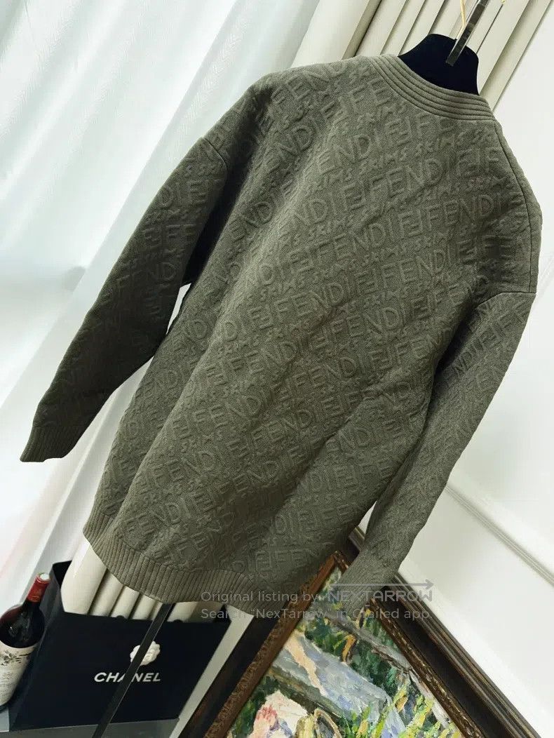 Fendi Fendi Vintage Green Relief Double F Logo Knit Cardigan Coa Size XXS / US 00 / IT 34 - 2 Thumbnail