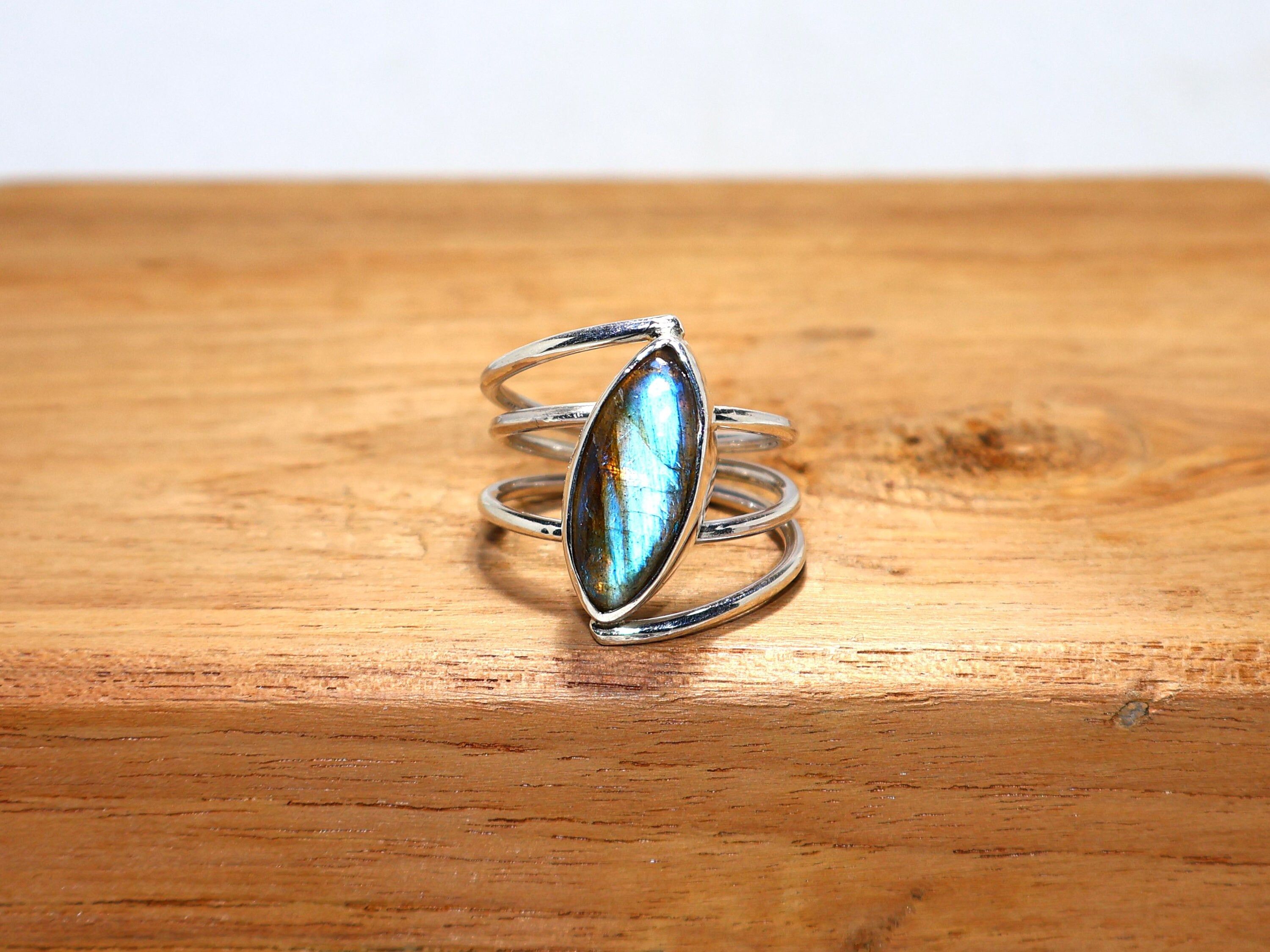 Handmade Labradorite Ring, 925 Sterling Silver, Handmade Women Rings, Size ONE SIZE - 3 Thumbnail