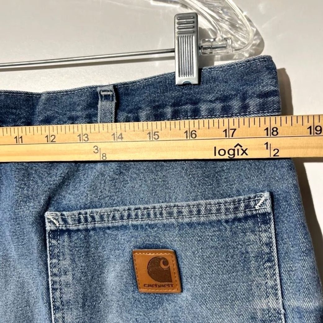 Carhartt Carhartt Jeans Carhartt Loose Original Fit Carpenter Jeans Mens 38x34 Blue Denim Distressed Straight Relaxed 5-Pocket Logo Denim Mens Size US 38 / EU 54 - 5 Thumbnail