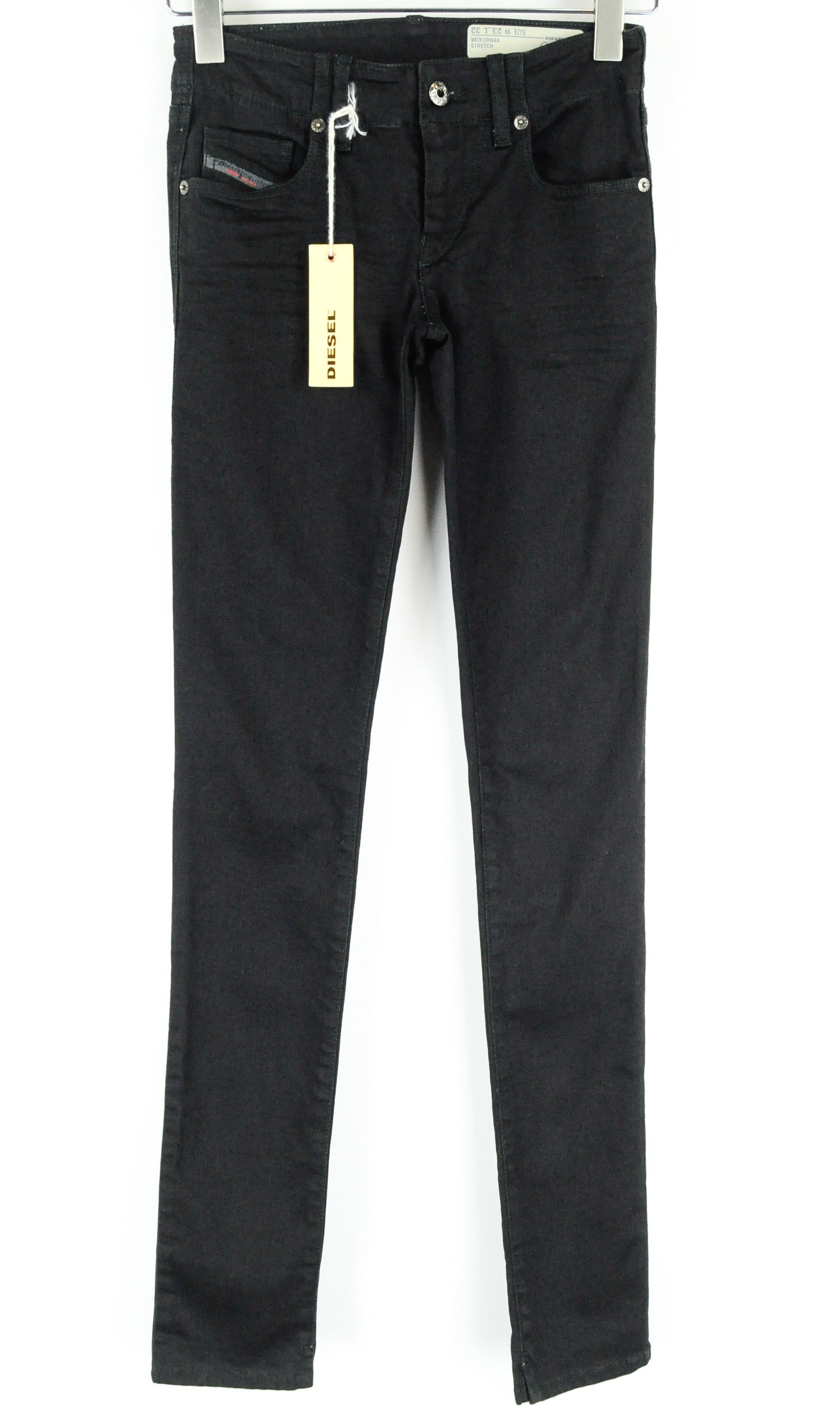 Diesel GROUPEE 0R84A W23/L32 Low Waist Slim Black Jeans 54996 Size 23" - 2 Thumbnail