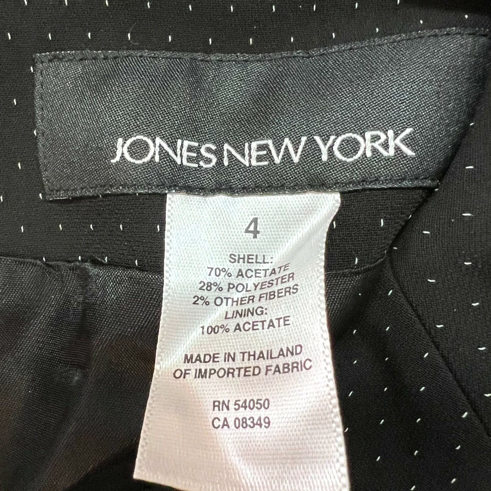 Jones New York Jones New York Black Blazer Jacket Size 4 - Womens Long Sleeve Collared One-Button (JNY) Size S / US 4 / IT 40 - 5 Thumbnail