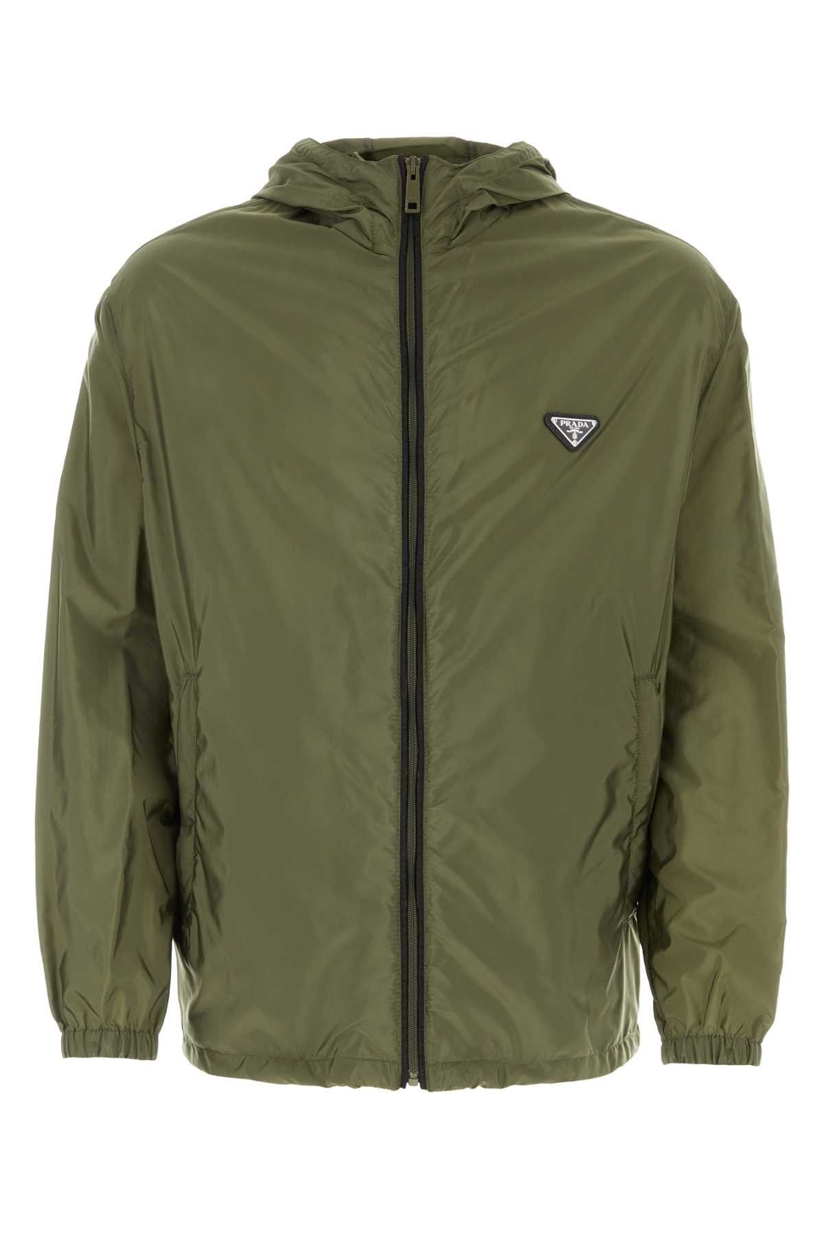 image of Prada Olive Green Re-Nylon Windbreaker, Men's (Size XL)