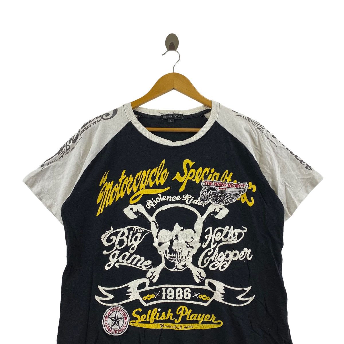 Other 1986 VIOLANCE RIDERS Big Game Hello Chopper Big Print Shirt Size US L / EU 52-54 / 3 - 2 Thumbnail