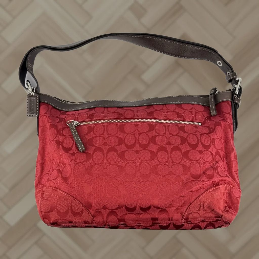 Coach VINTAGE Coach Shoulder Bag Adult Medium Red Signature Sufflette Crossbody 12884 Rare Y2K Size ONE SIZE - 1 Thumbnail