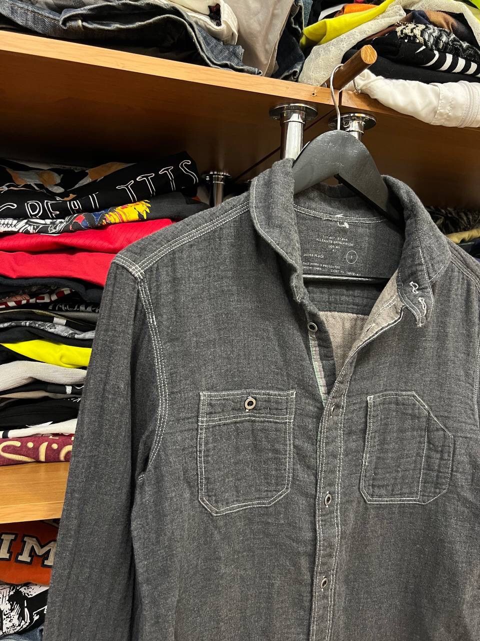 Allsaints Allsaints Luxury Abstract Y2K Grey Rare Shirt Button Ups Size US S / EU 44-46 / 1 - 2 Thumbnail
