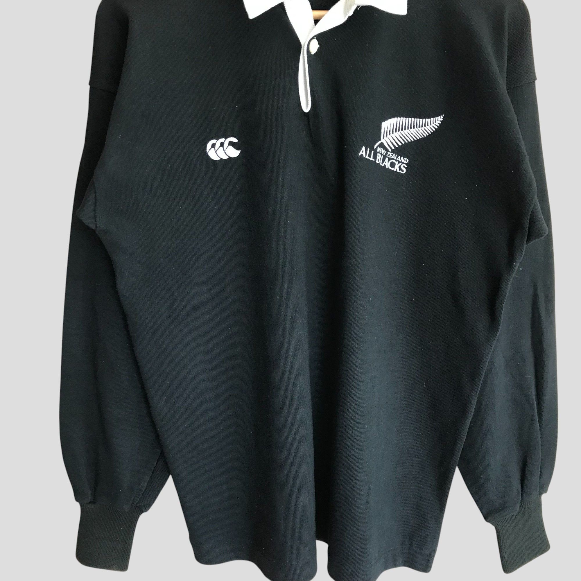 Canterbury Of New Zealand All Black Polo Shirt Rugby Size M