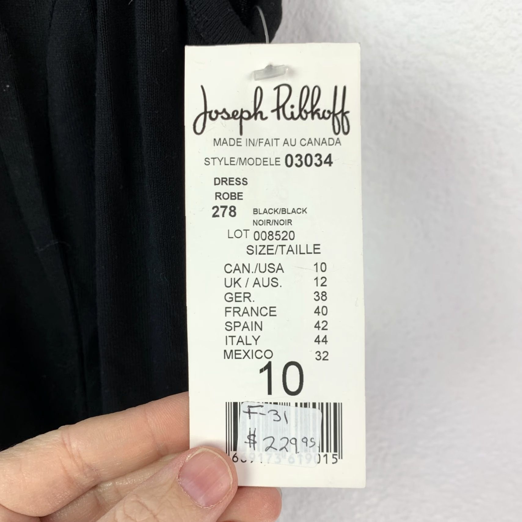 Joseph Ribkoff Joseph Ribkoff Black Sleeveless Knit Dress Full Zip Belted Women's Size 10 NWT Womens Size L / US 10 / IT 46 - 3 Thumbnail