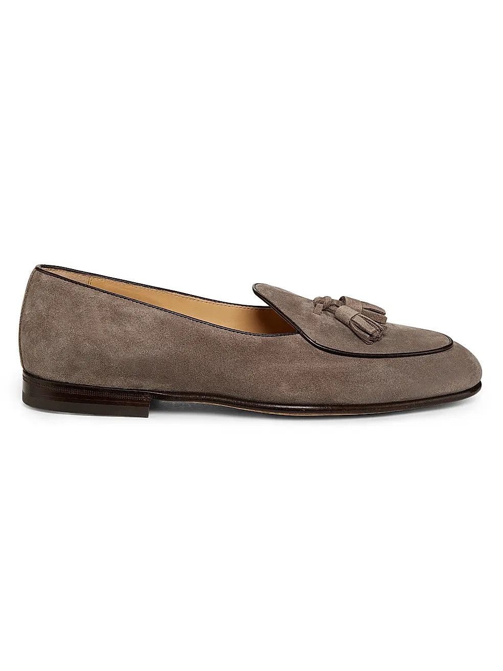Brunello Cucinelli os11x0226 Tassel-Embellished Suede Loafers In Grey Size US 12 / EU 45 - 1 Thumbnail