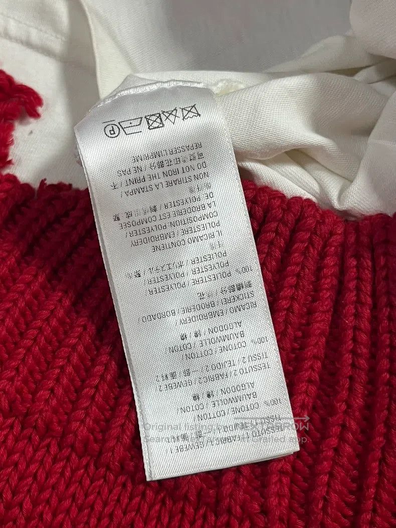 Balenciaga Balenciaga Red Coke Wave Destroyed Knit Sweater Faux Two-P Size US XS / EU 42 / 0 - 8 Thumbnail