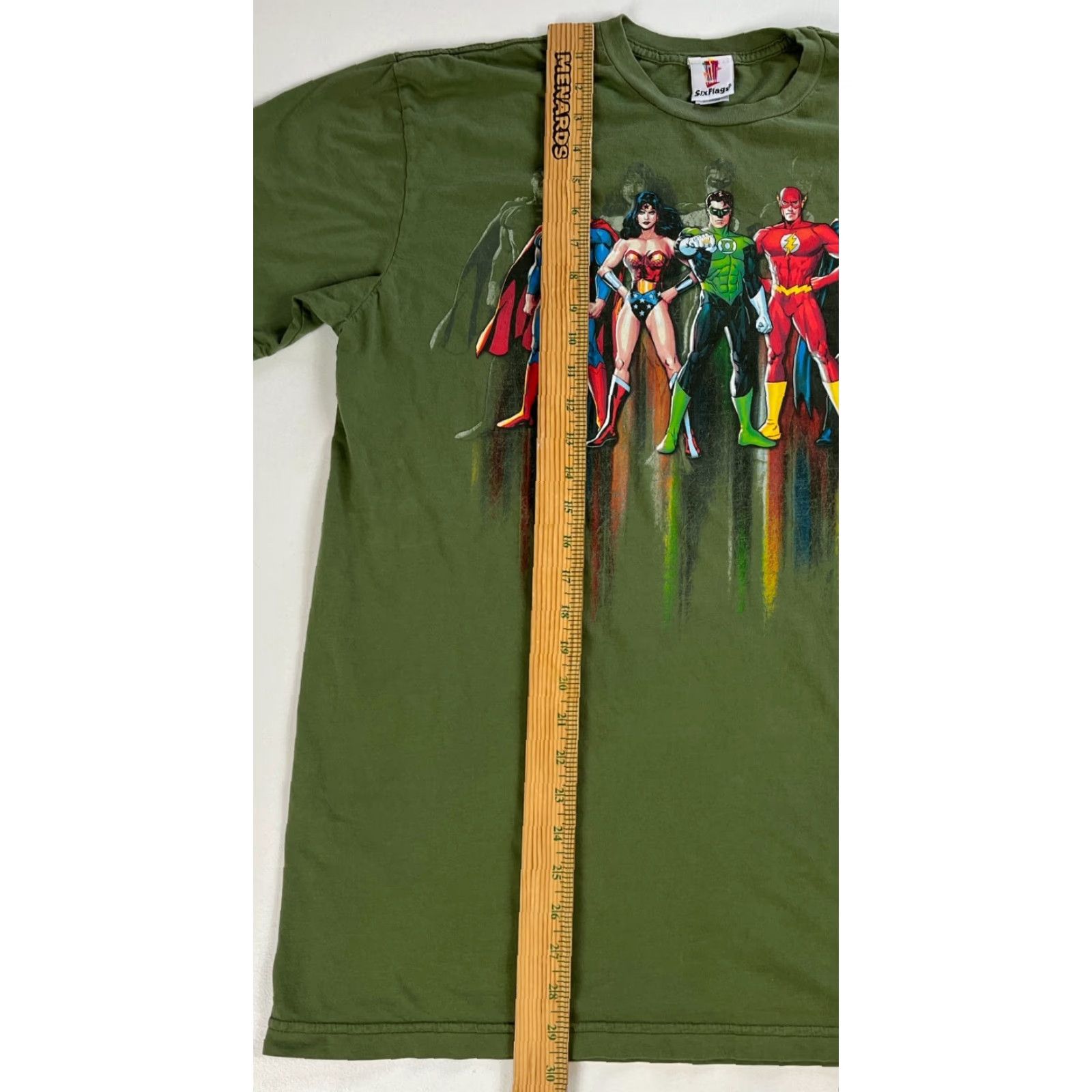 Vintage VINTAGE Six Flags DC Comics Superheroes T-Shirt Men XL Green Crew Neck Short Sleeve T-Shirt Size US XL / EU 56 / 4 - 7 Thumbnail