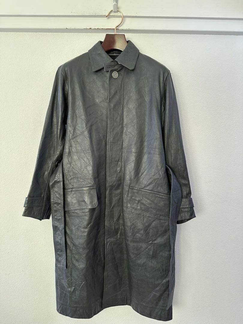 Yohji yamamoto leather trench coat