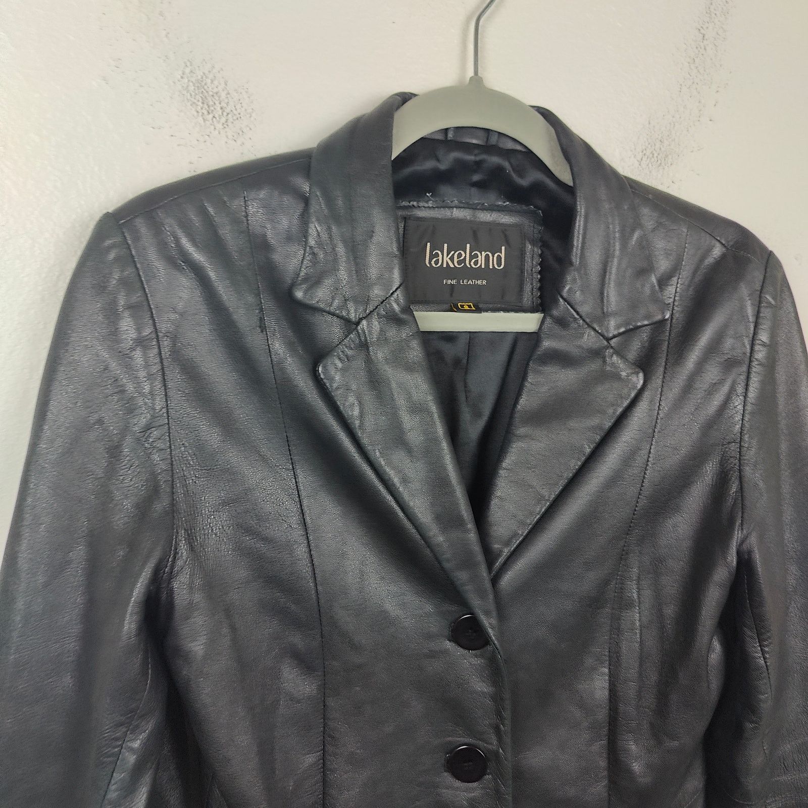 Other Vintage Lakeland Leather Jacket Womens 8 Black Button Up Size M / US 6-8 / IT 42-44 - 2 Thumbnail