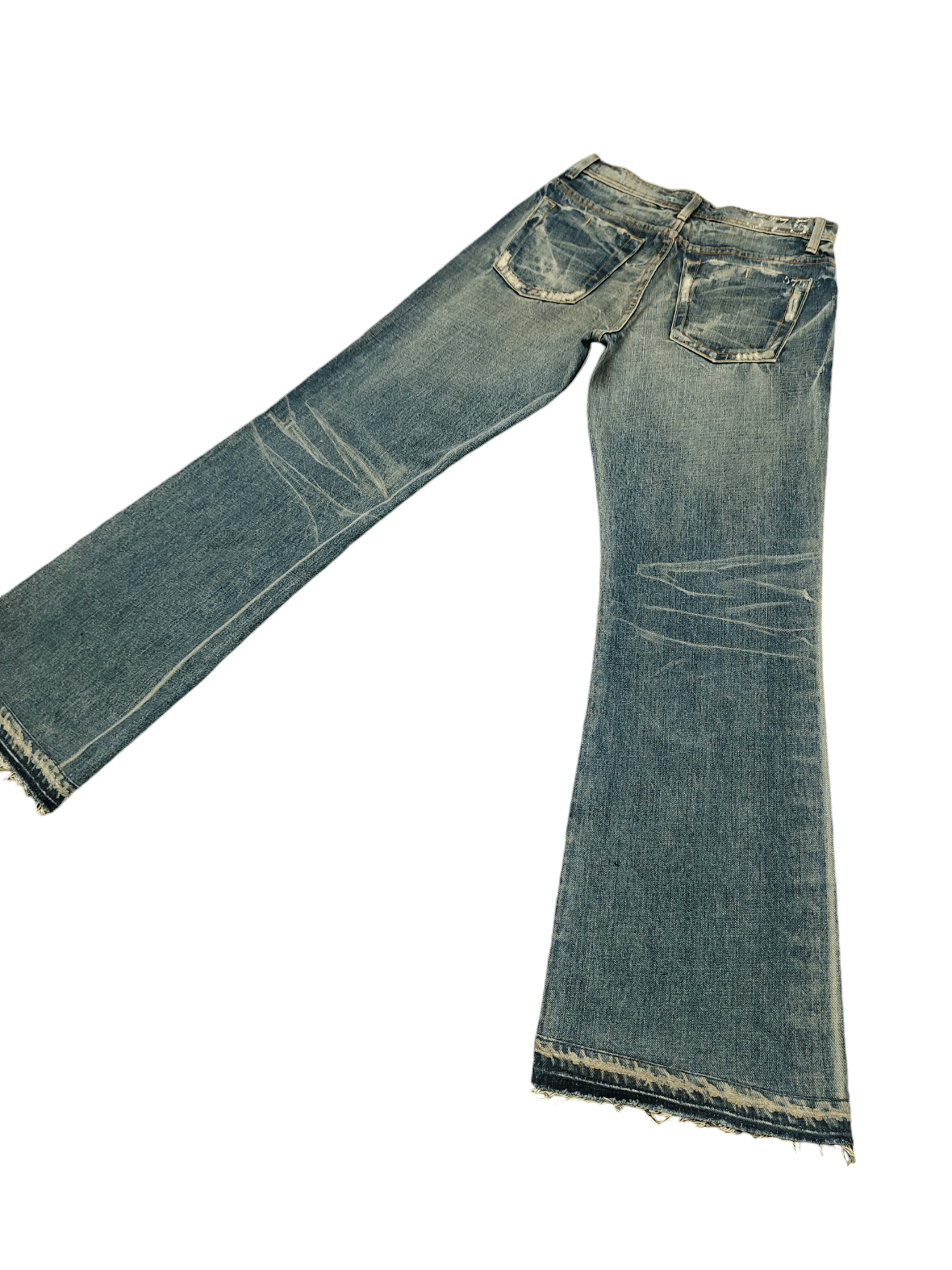 If Six Was Nine Flare Jeans 575 Denim Clawmark Distress Faded Bootcut Y2k Size US 29 - 12 Thumbnail