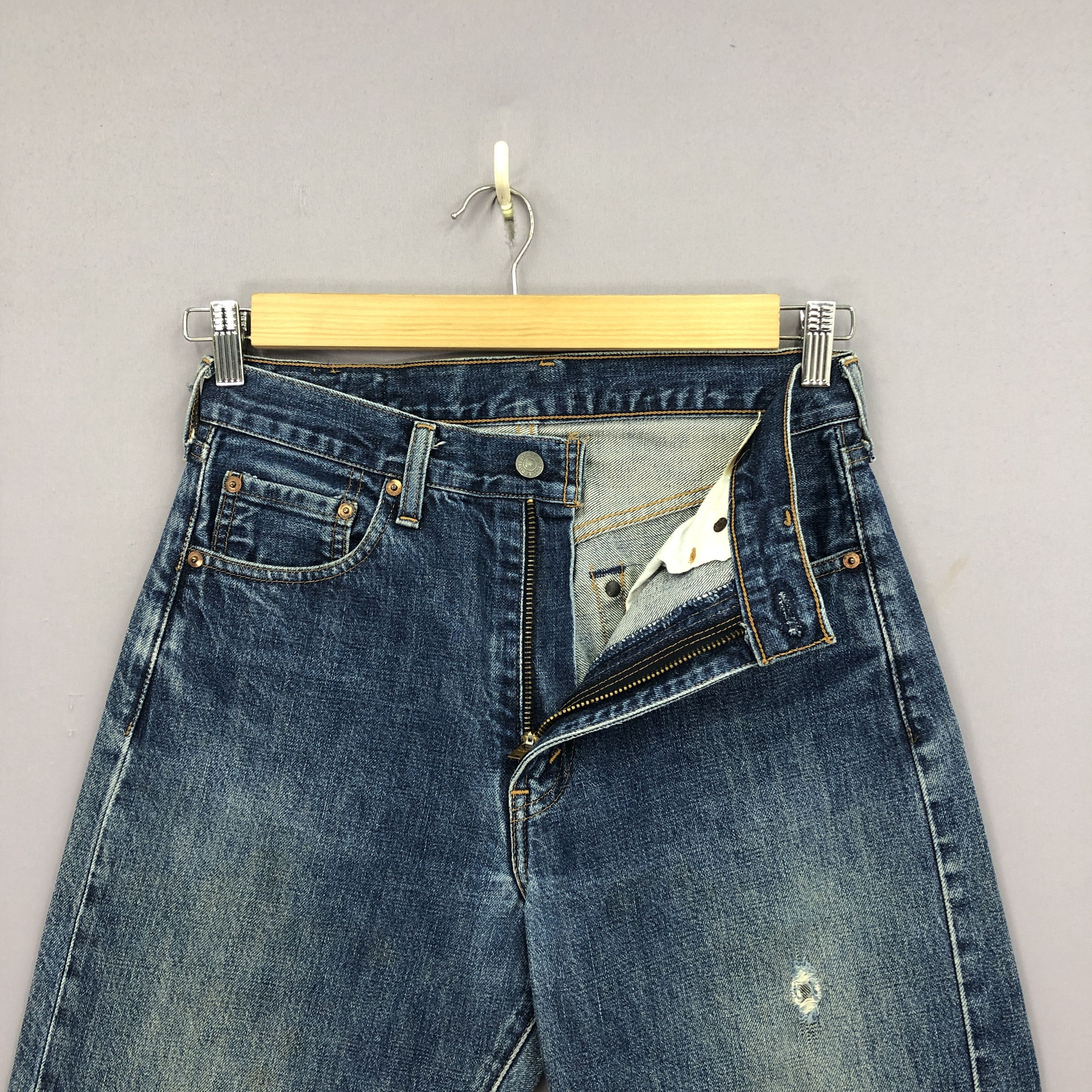 Levi's × Vintage Vintage Levis 504z Selvedge Jeans Faded Ripped Denim Size 28" / US 6 / IT 42 - 7 Thumbnail
