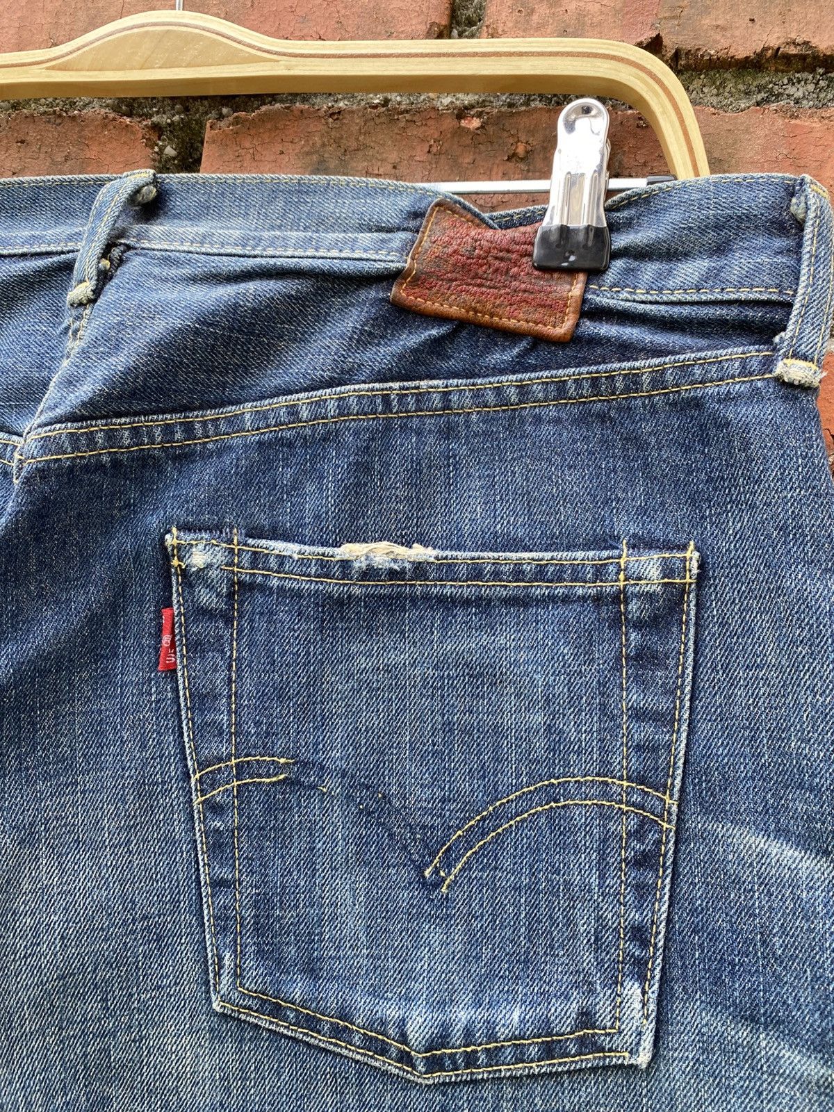 Levi's Vintage Clothing W35x31.5 Vintage levi's 502xx redline big E denime Size US 35 - 3 Thumbnail
