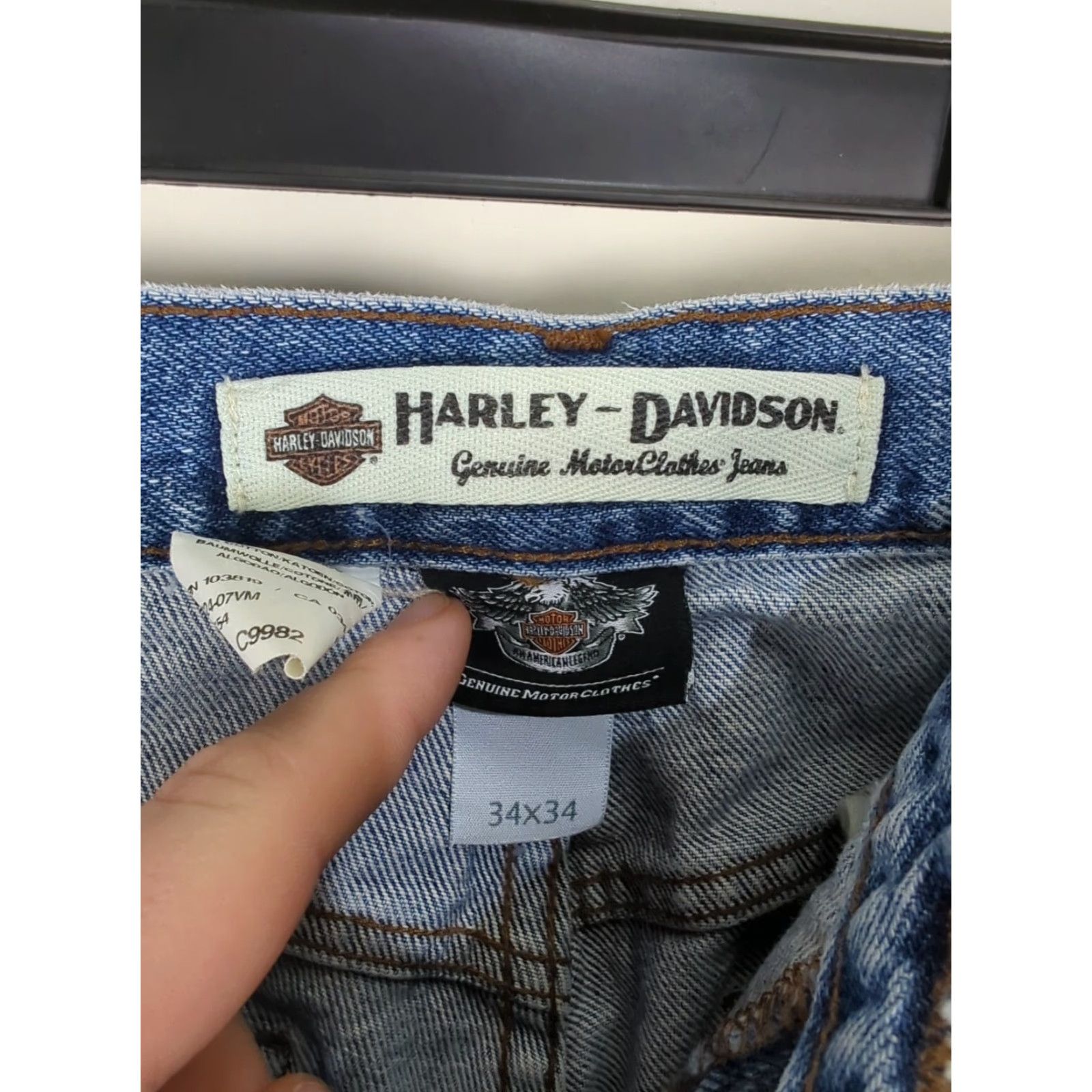 Harley Davidson VINTAGE Harley-Davidson Jeans Men's 34x34 Blue Straight Leg Medium Wash Denim Size US 34 / EU 50 - 2 Thumbnail
