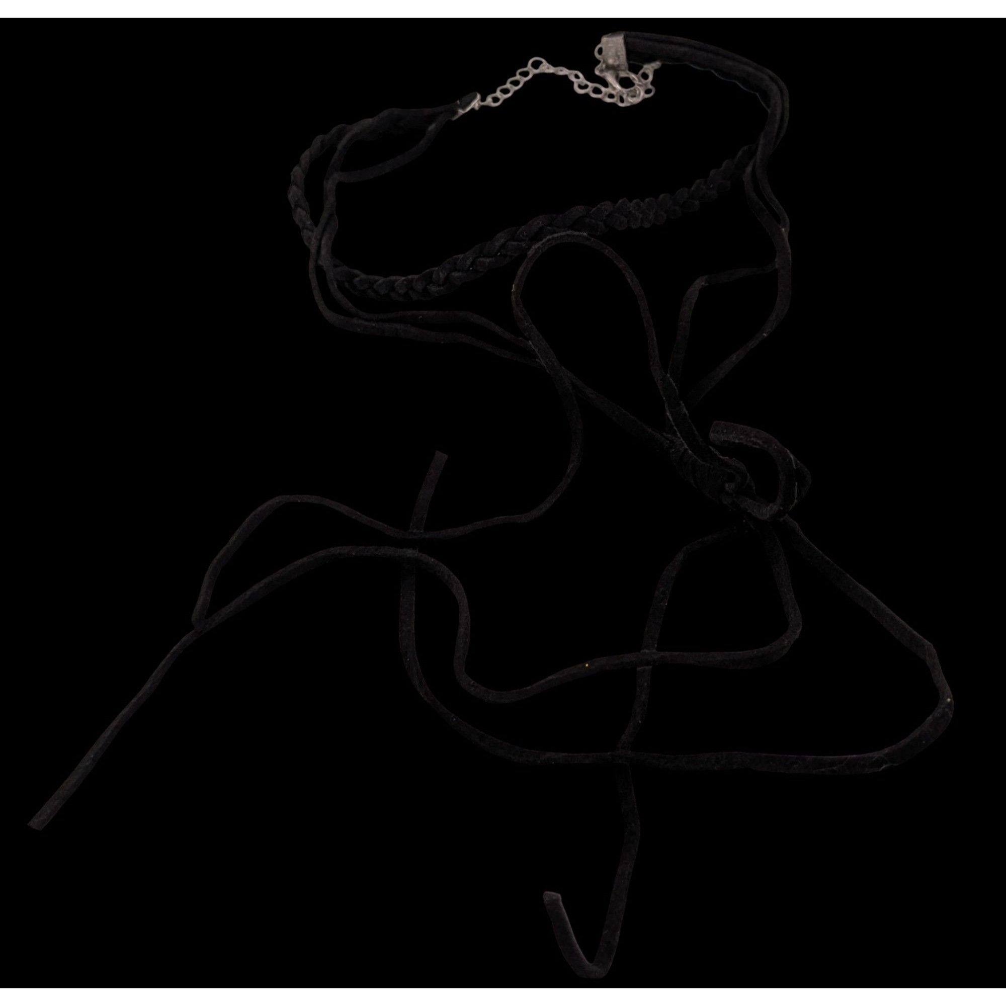 Other Gothic Festival Black Braided Faux Suede Choker Necklace Wit Size ONE SIZE - 6 Thumbnail