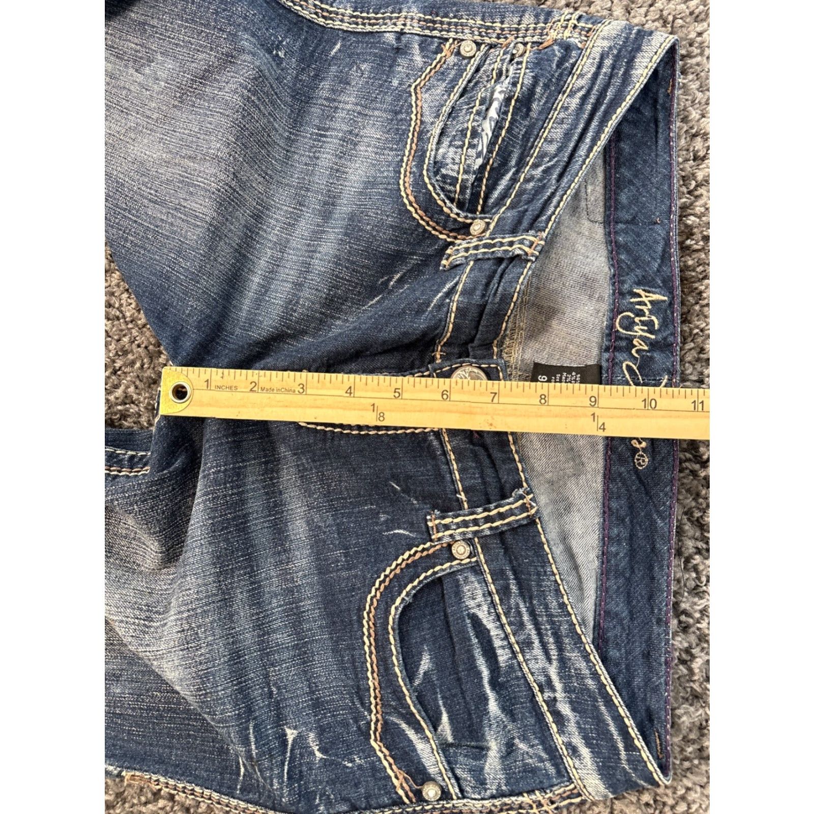 Vintage **Ariya Jeans Womens Blue Boot Cut Distressed Embroidered Stitch** User: Ariya Jeans Womens Blue Boot Cut Distressed Embroidered Stitch Size 32" / US 10 / IT 46 - 8 Thumbnail