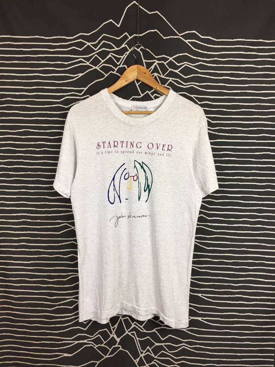 Band Tees Vtg John Lennon Starting Over Face Sketch Art Tee Size US M / EU 48-50 / 2 - 2 Thumbnail