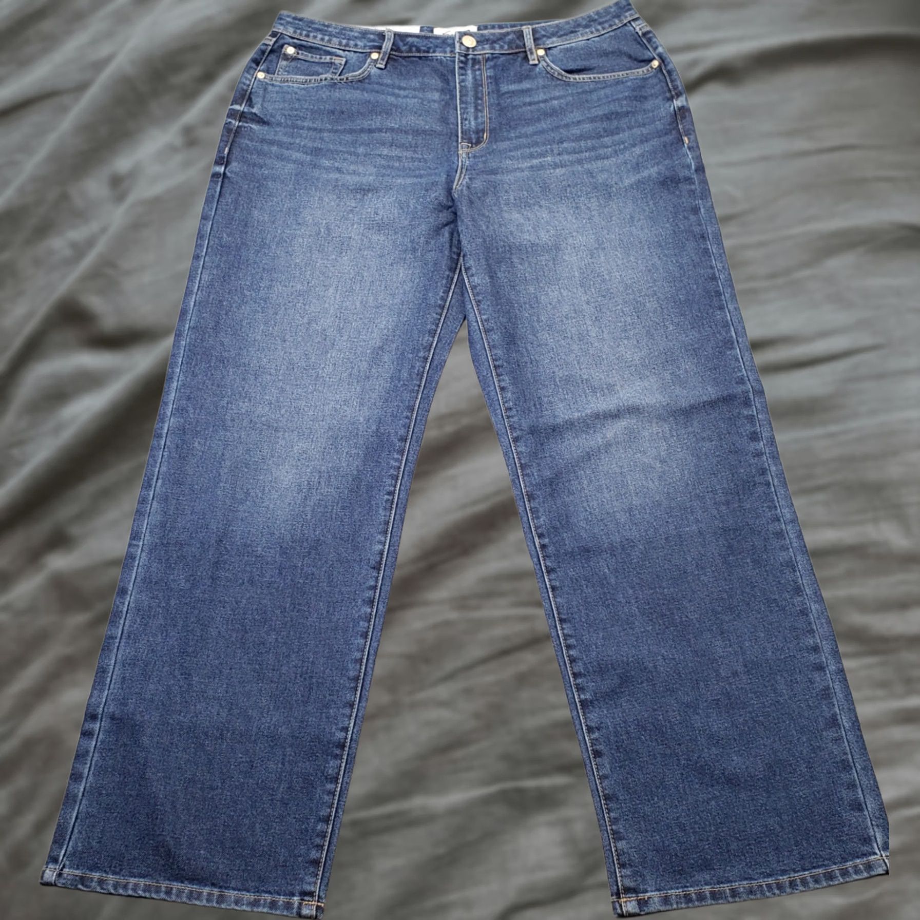 Vintage Seven7 Jeans Womens Size 12 Blue Denim Premium Loose Fit Straight Leg MY10341DE Size 34" / US 12 / IT 48 - 1 Thumbnail