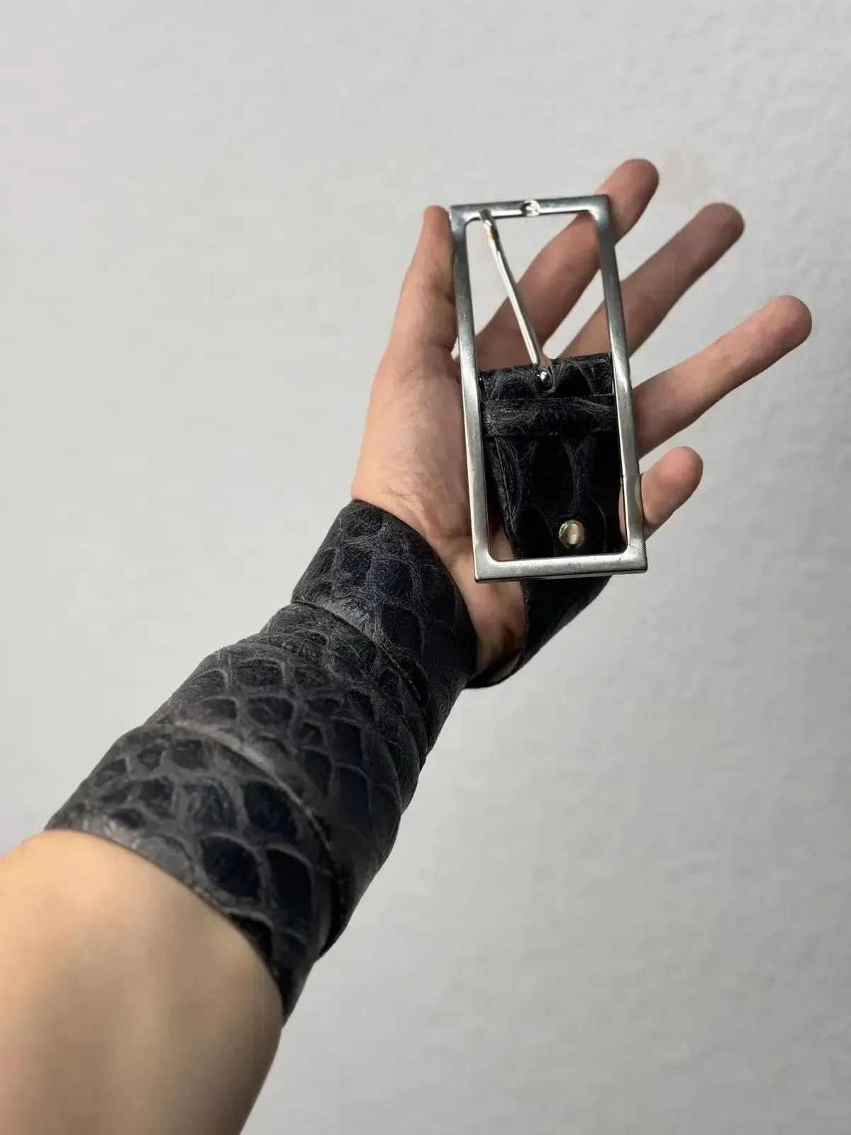 Other Vintage Python Gothic Leather Belt – Rick Owens Inspired Size ONE SIZE - 4 Thumbnail