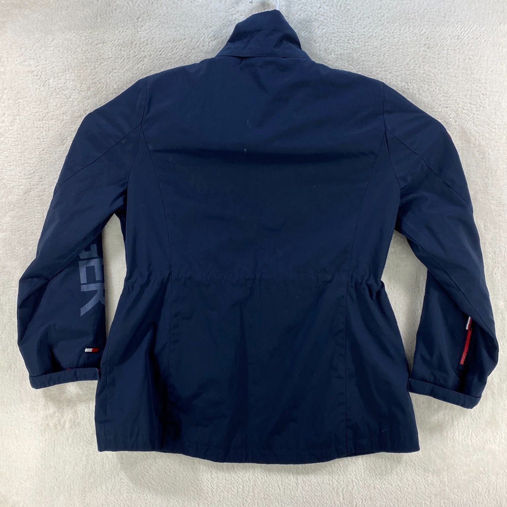 Tommy Hilfiger TOMMY HILFIGER Shell Jacket Women Large Blue Red Full Zip Pockets Zip Zippered Size L / US 10 / IT 46 - 2 Thumbnail