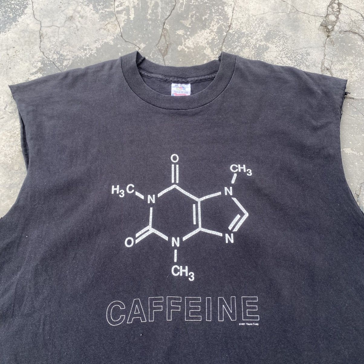 Vintage 1991 Caffeine Crop Sleeves tee Size US L / EU 52-54 / 3 - 2 Thumbnail