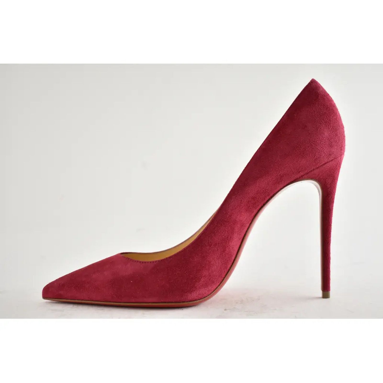 Christian Louboutin Kate 100 Persan Pink Raspberry Suede Pointed Heel Pump 41 Size US 11 / IT 41 - 8 Thumbnail