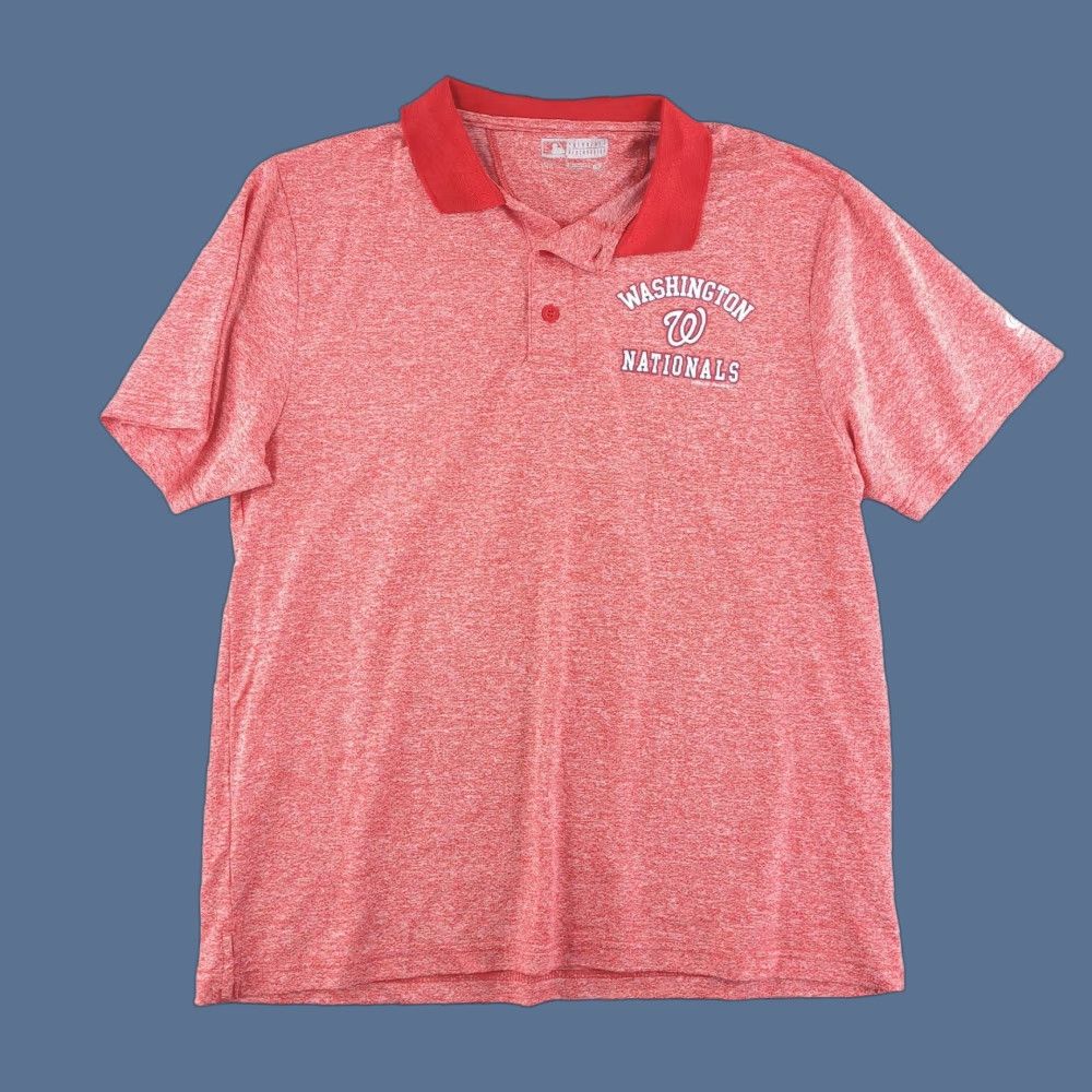MLB MLB Polo Shirt Mens XL Slim Fit Red Washington Nationals Golf Shirt Size US XL / EU 56 / 4 - 1 Thumbnail