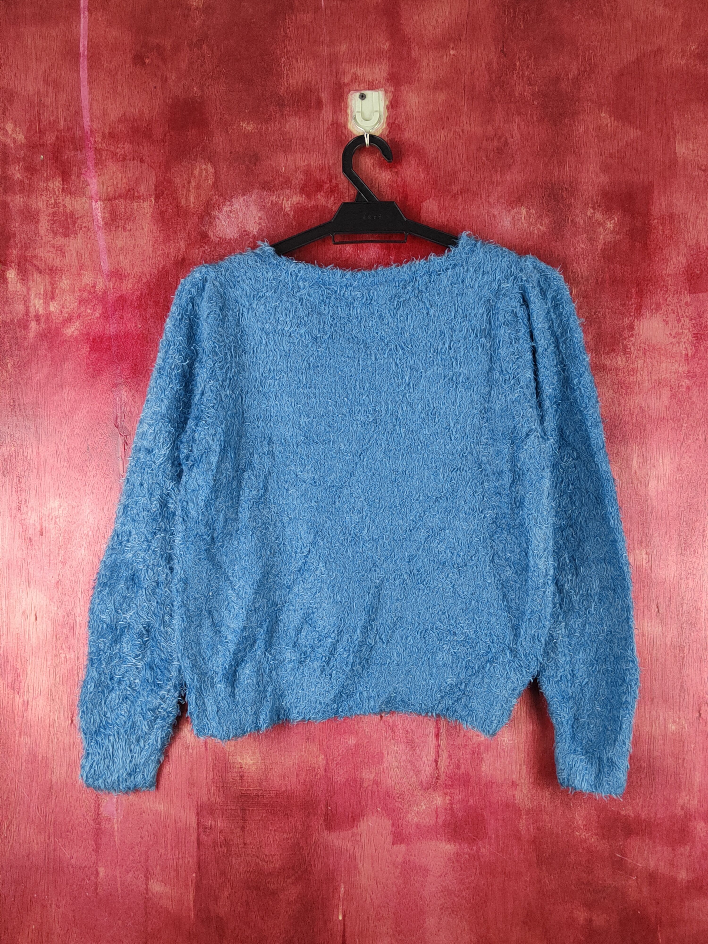 GU GU Blue Shag Shaggy Fur Mohair Knitwear #S1931 Size XS / US 0-2 / IT 36-38 - 7 Thumbnail
