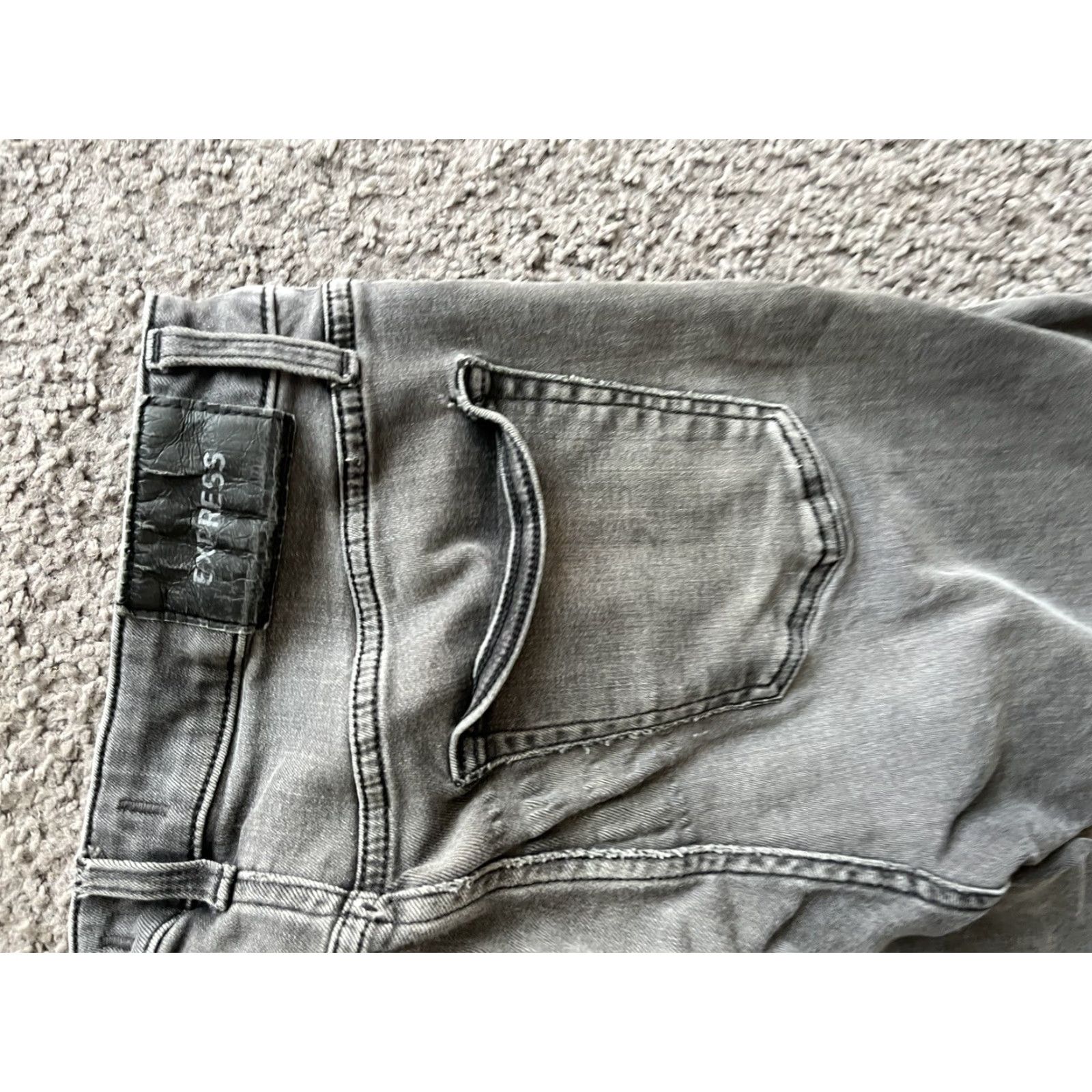 Express VINTAGE Express Men's Jeans 30x30 Dark Wash Slim Straight Leg Denim Cotton 90s Mens Size US 30 / EU 46 - 6 Thumbnail