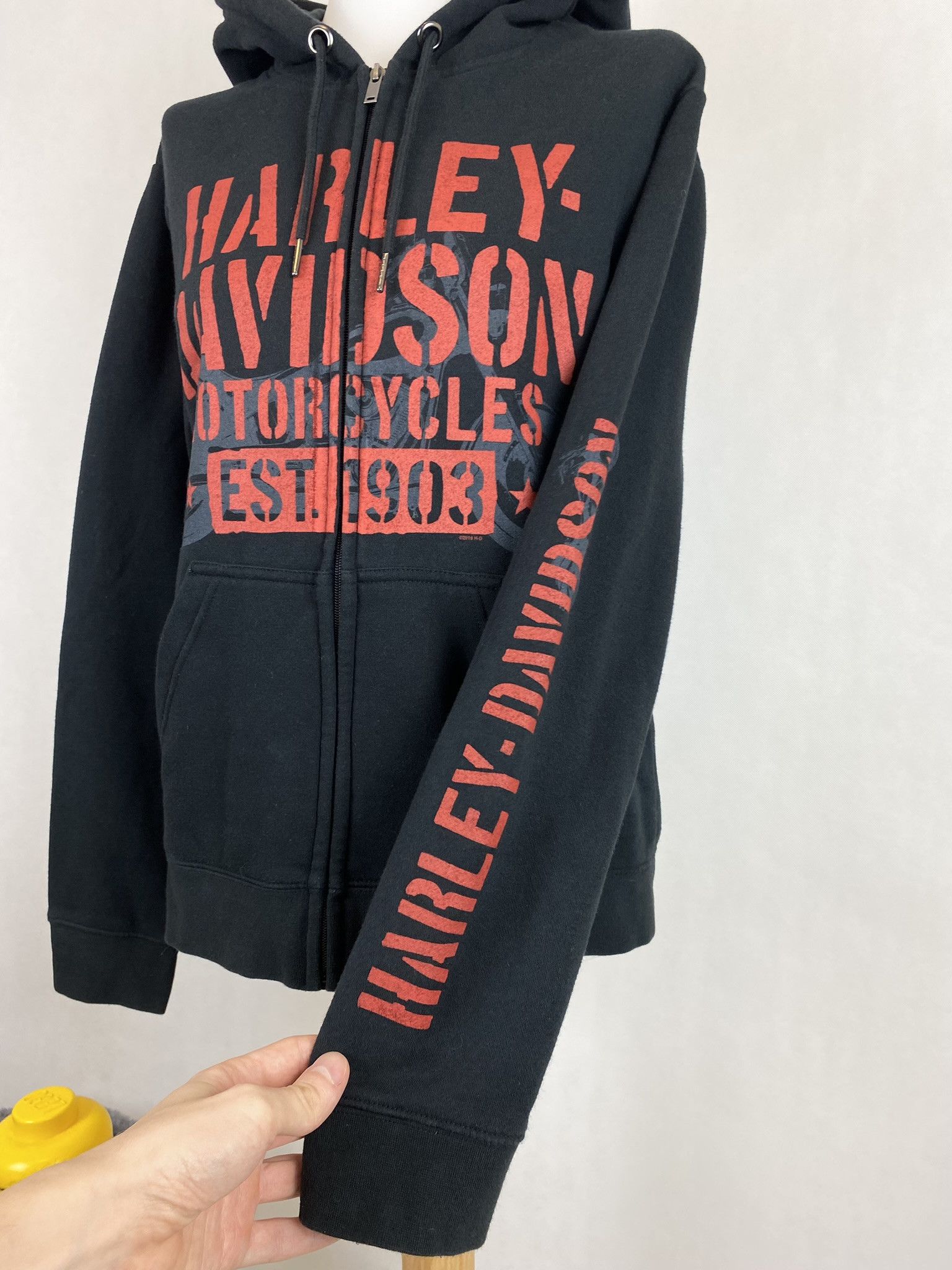 Harley Davidson × Vintage harley davidson hoodie zip up big logo full print Size US S / EU 44-46 / 1 - 5 Thumbnail