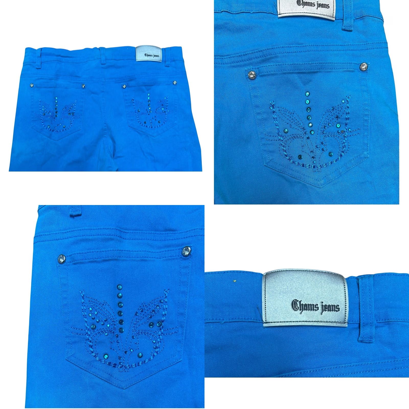 Vintage VINTAGE Chams Jeans Royal Blue Pants Studded Butterfly Pockets Women’s Sz 16 Y2K Jeans Women Fits Regular 34 In Waist 30 In Inseam 5-Pocket Design Size 38" / US 16 / IT 52 - 11 Thumbnail
