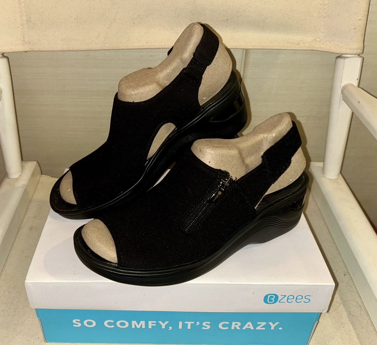 Other Bzees “Delicious” Slingback Comfort Wedge Sandals 9M Size US 9 / IT 39 - 2 Thumbnail