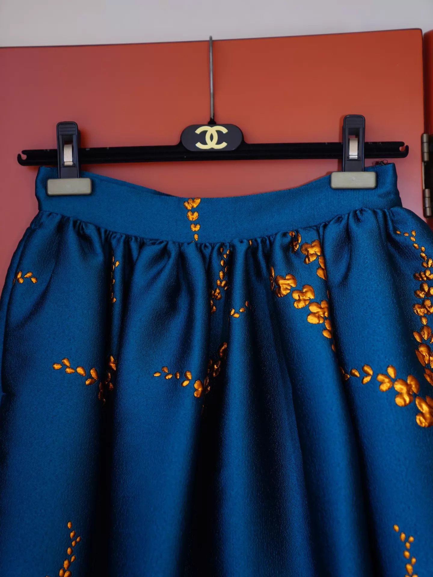 Dries Van Noten DVN Runway Silk-Mix Embroidered Wheat Flared Skirt Size 24" / US 00 / IT 34 - 3 Thumbnail