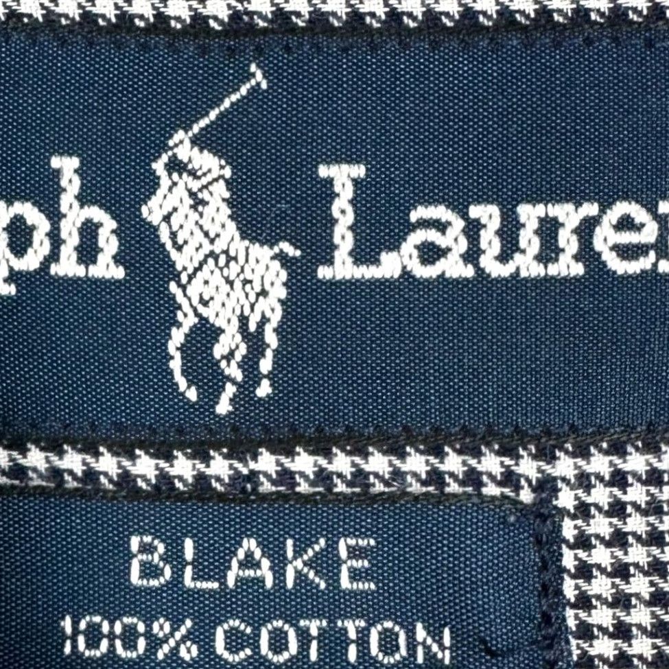Ralph Lauren Ralph Lauren Shirt Mens Large Navy White Blake Button-Down Houndstooth Pony EUC Size US L / EU 52-54 / 3 - 4 Thumbnail
