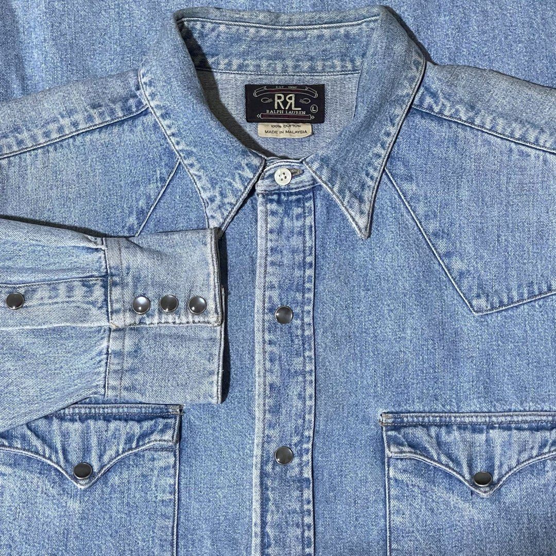 RRL Ralph Lauren RRL denim blue shirt Size US M / EU 48-50 / 2 - 3 Thumbnail
