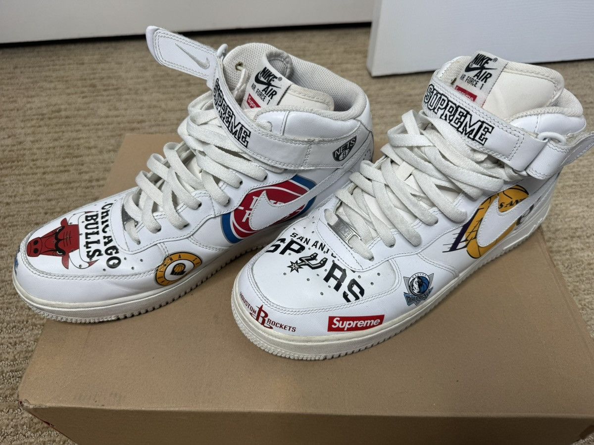 NBA × Nike × Supreme Nike Air Force 1 Supreme NBA Size US 11.5 / EU 44-45 - 3 Thumbnail