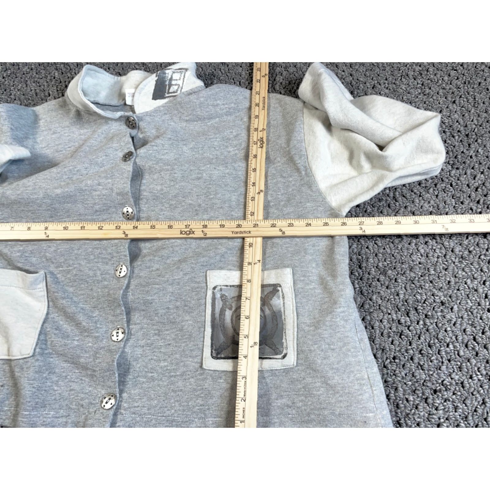 Vintage VINTAGE Odile Polar Bear Pattern Cardigan Sweater Women's 2 Gray Cotton Lightweight Casual Size XS / US 0-2 / IT 36-38 - 6 Thumbnail