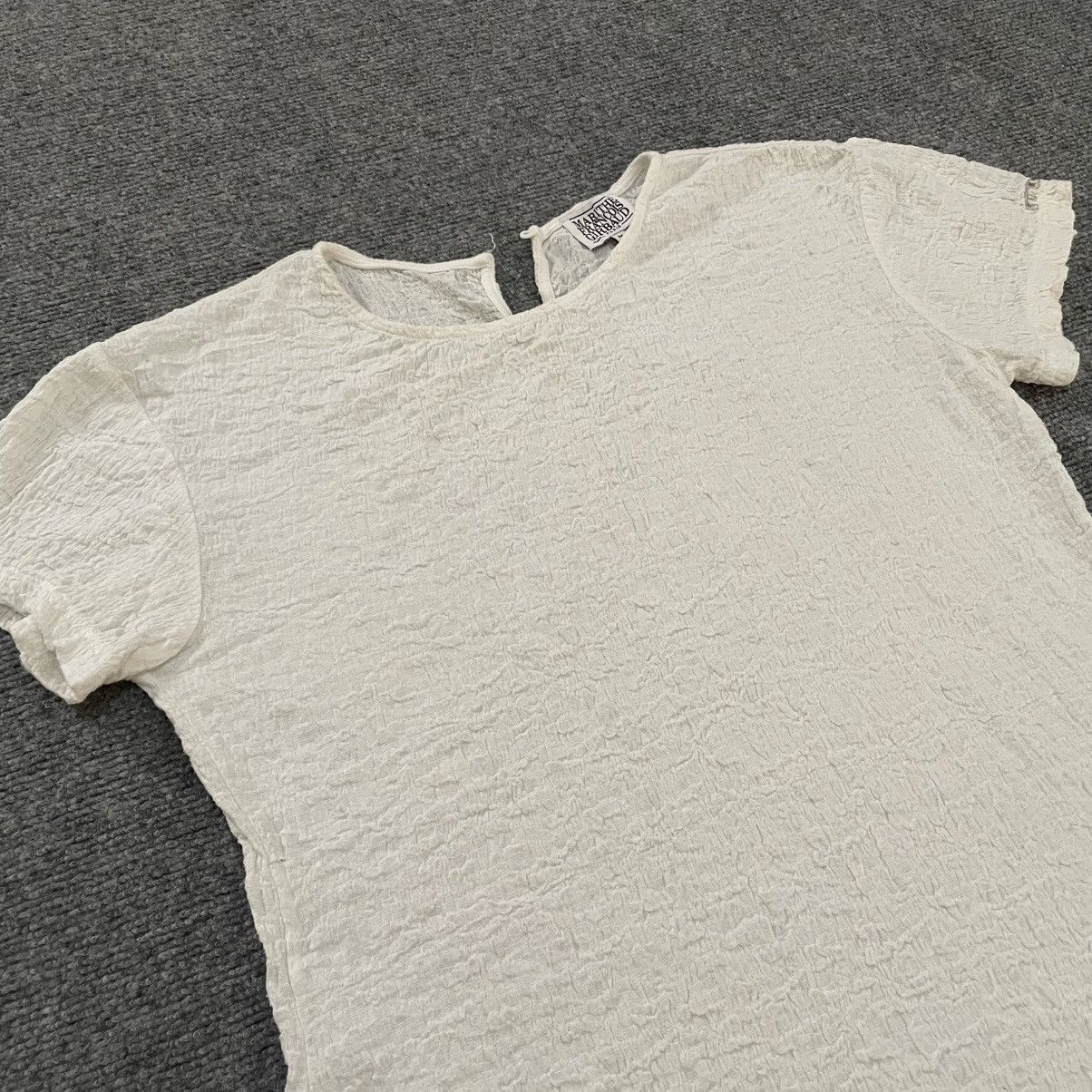 Marithe + Francois Girbaud Marithe Francois Girbaud White Textured Short Sleeve Blouse Size M / US 6-8 / IT 42-44 - 2 Thumbnail