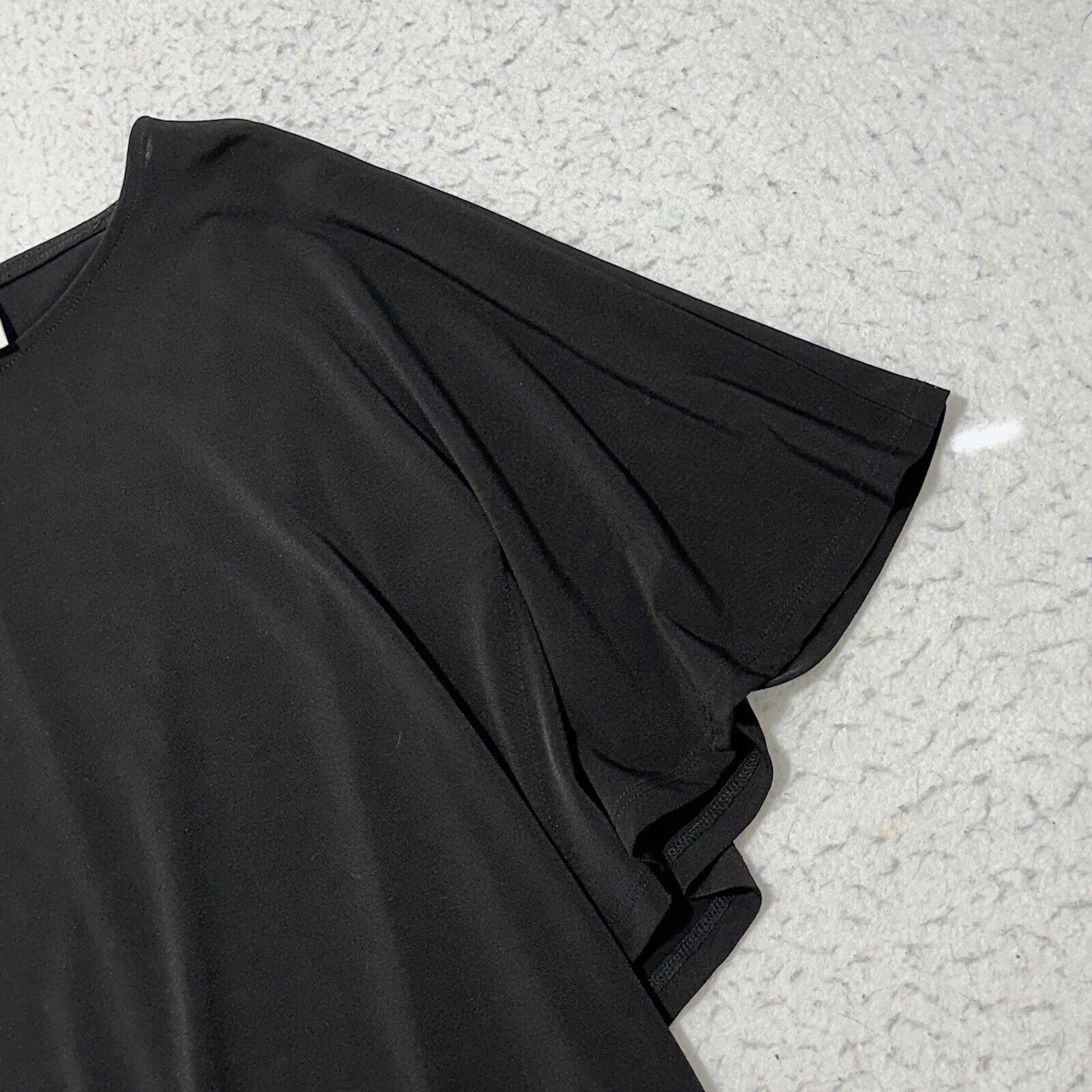 Chicos Chico's Small Black Drape Flutter Sleeve Pullover Blouse Size S / US 4 / IT 40 - 6 Thumbnail