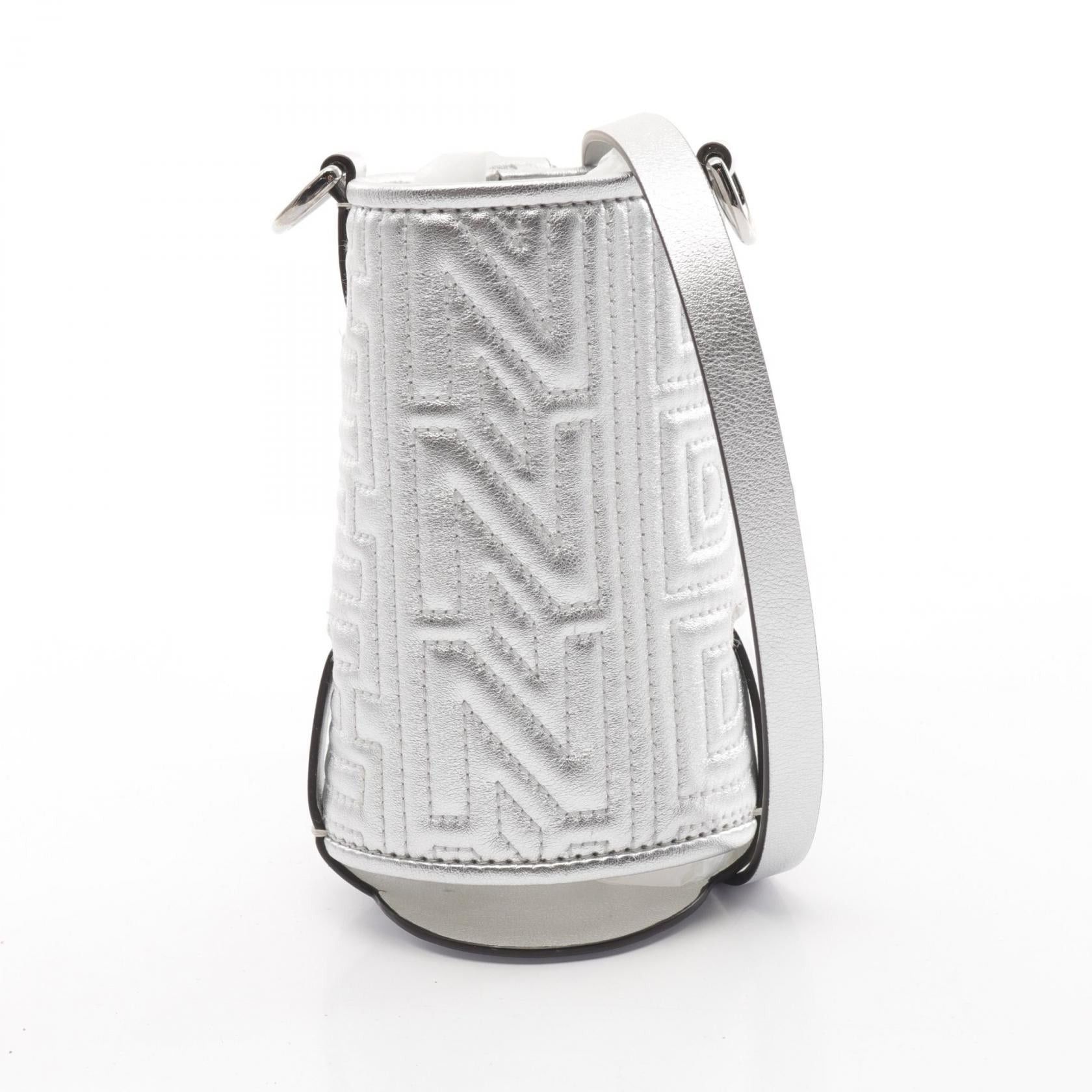 Fendi Fendi Fendi * Marc Jacobs Bottle Holder Shoulder Bag Logo Quilting Leather Silver Size ONE SIZE - 1 Thumbnail