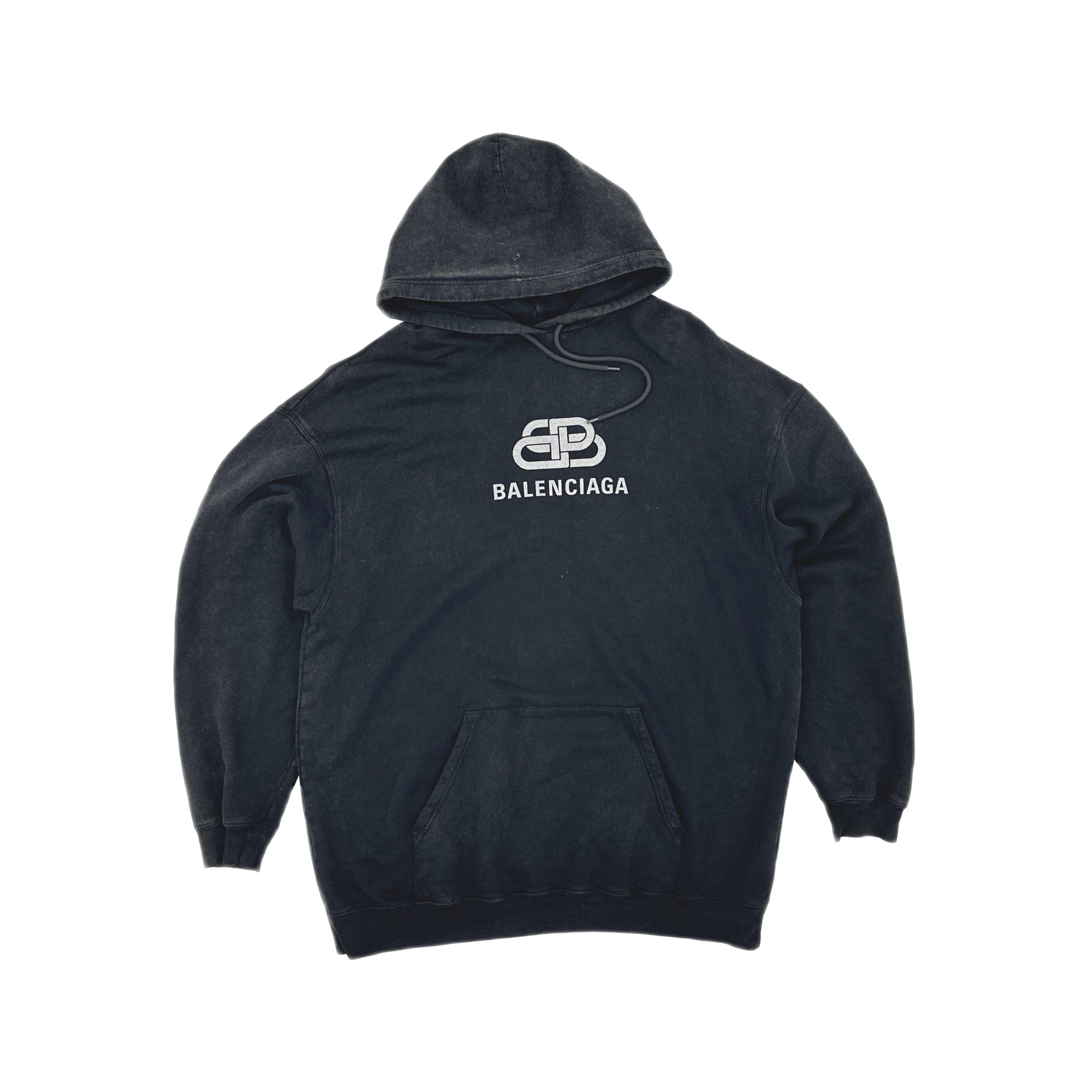 Balenciaga Balenciaga Logo Distressed Hoodie Size M Size US M / EU 48-50 / 2 - 1 Thumbnail