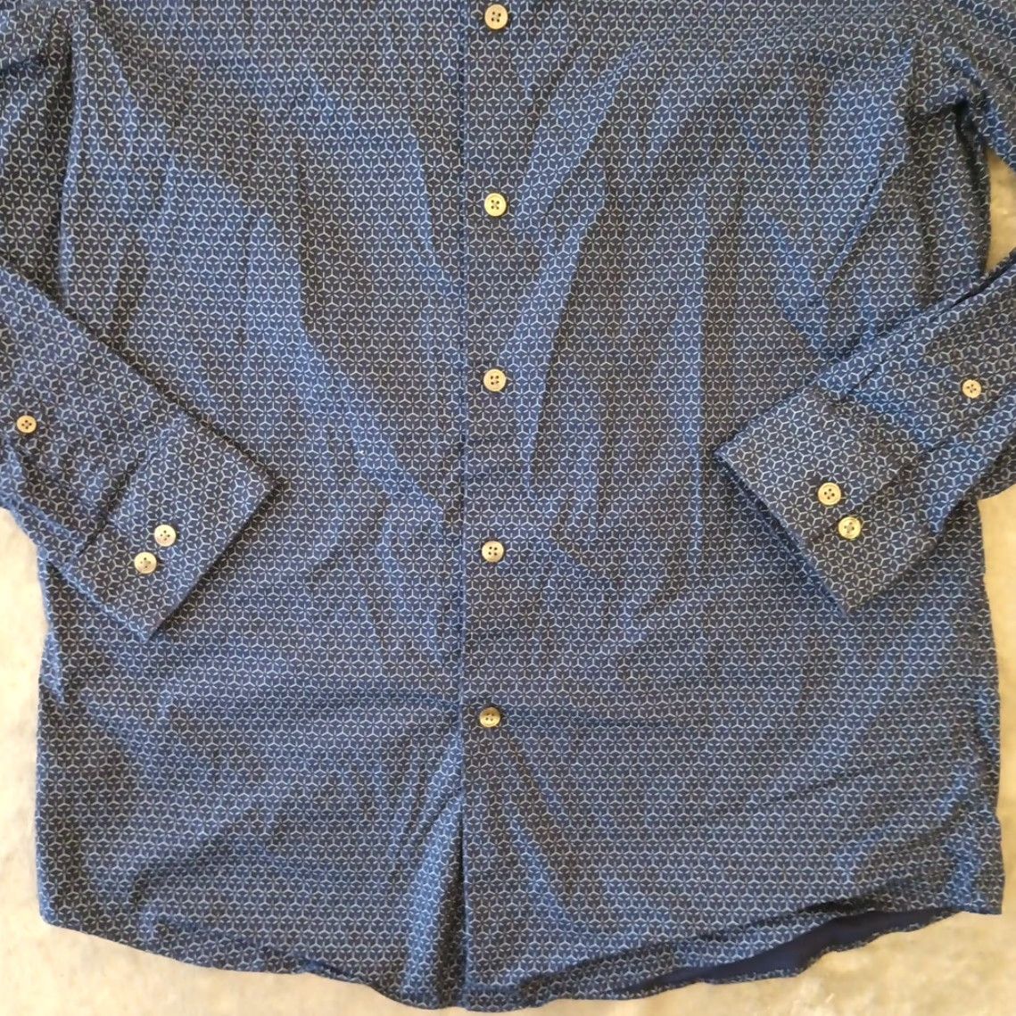 Apt. 9 Apt. 9 Shirt Mens Medium Blue Geometric Long Sleeve Button Up cotton Blend Size US M / EU 48-50 / 2 - 3 Thumbnail