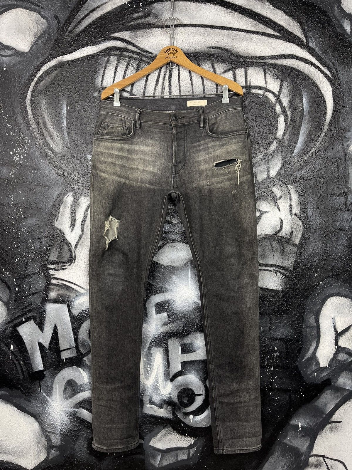 Allsaints Allsaints Rex Damaged Slim Fit Jeans Men’s Size 30 Size US 30 / EU 46 - 3 Thumbnail