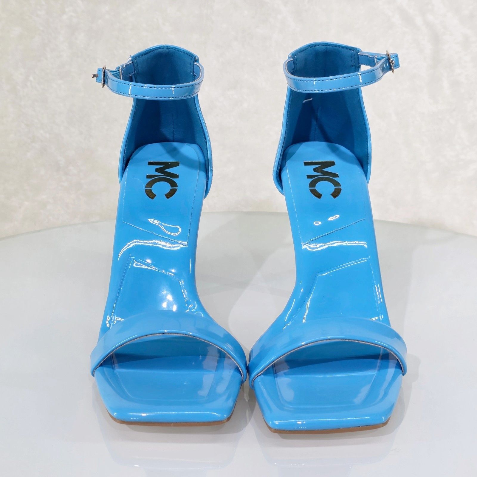 Other Jessi Blue Patent 3.75" Stiletto High Heels Ankle Strap Open Size US 8.5 / IT 38.5 - 4 Thumbnail